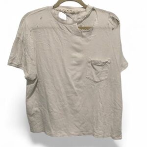 Free People We the Free Lucky Distressed Short Sleeve Tee Shirt Size XS